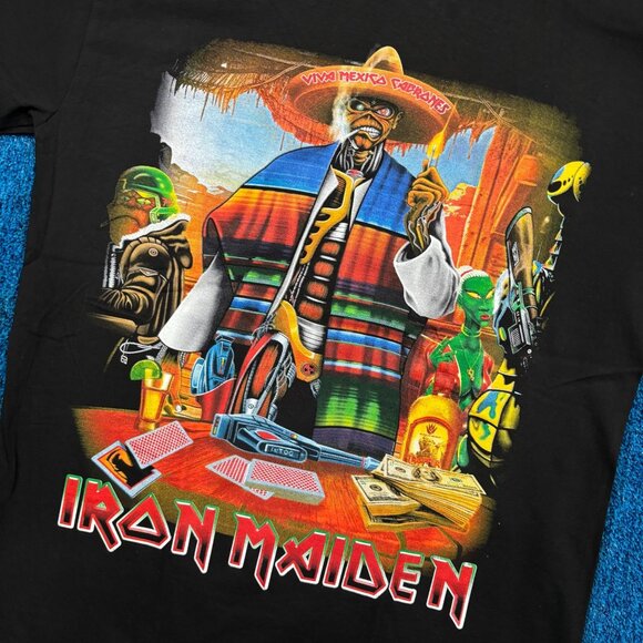 Iron Maiden “Viva Mexico Cabrones “ Heavy Metal Band Graphic T-Shirt Size Large - Picture 4 of 4